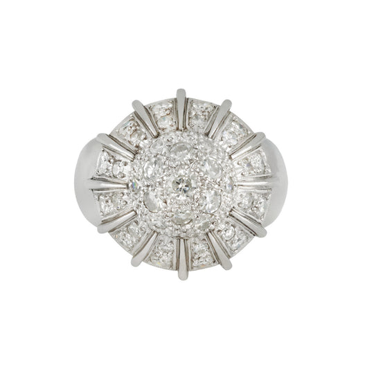1950s Platinum Diamond Ring front