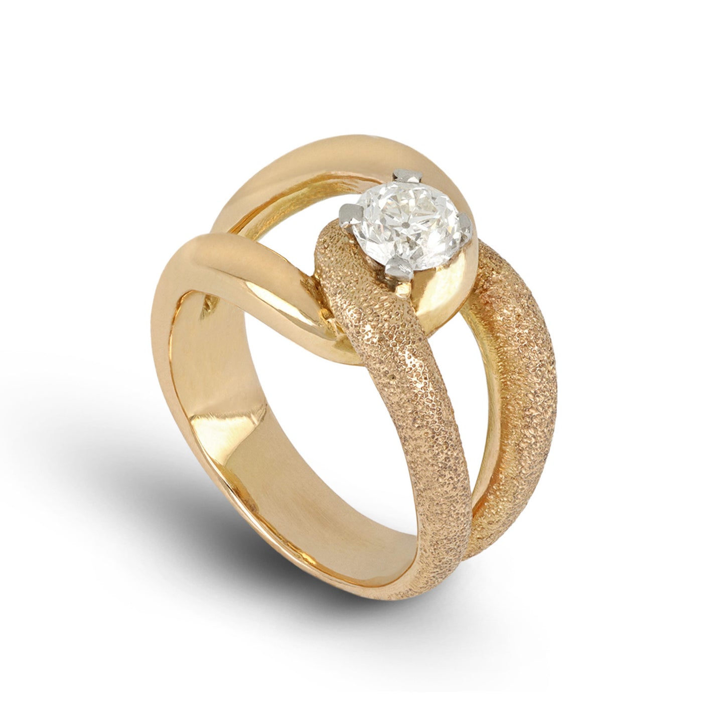 1940s 18KT Rose Gold Diamond Ring profile