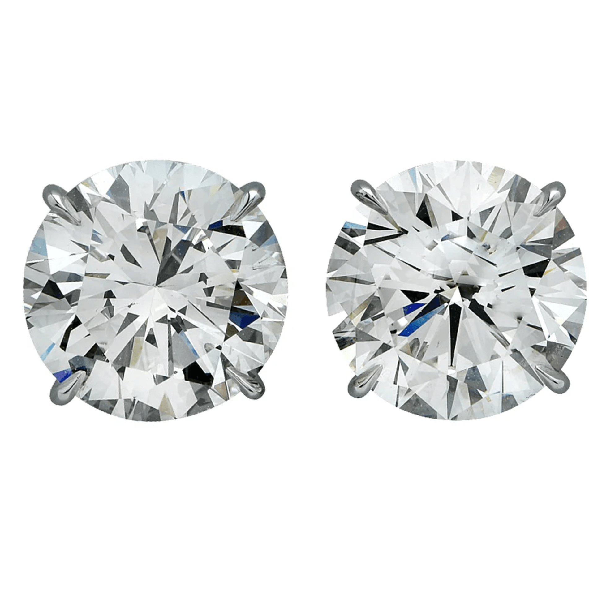 Contemporary Platinum Diamond Earrings front