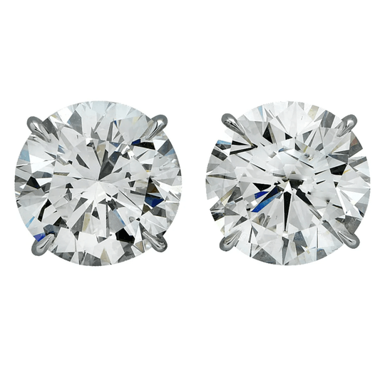 Contemporary Platinum Diamond Earrings front