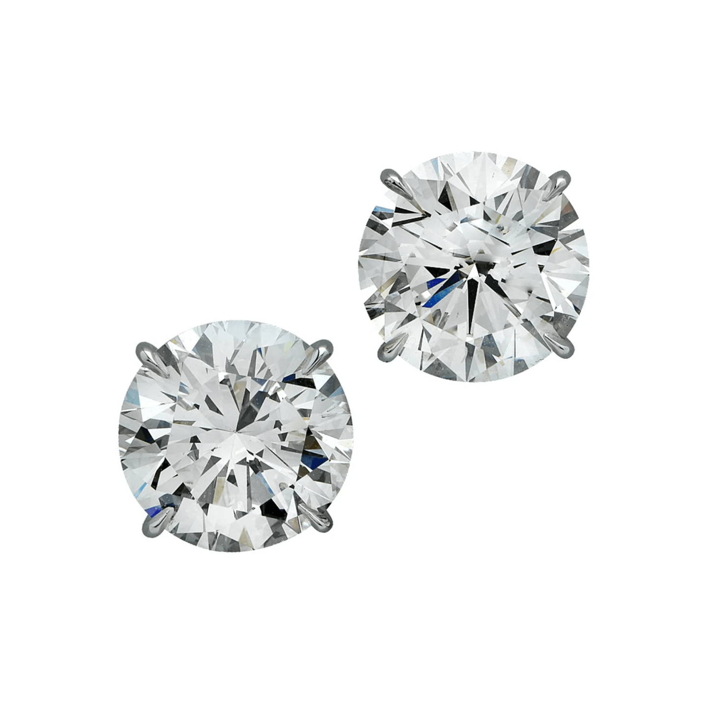 Contemporary Platinum Diamond Earrings front