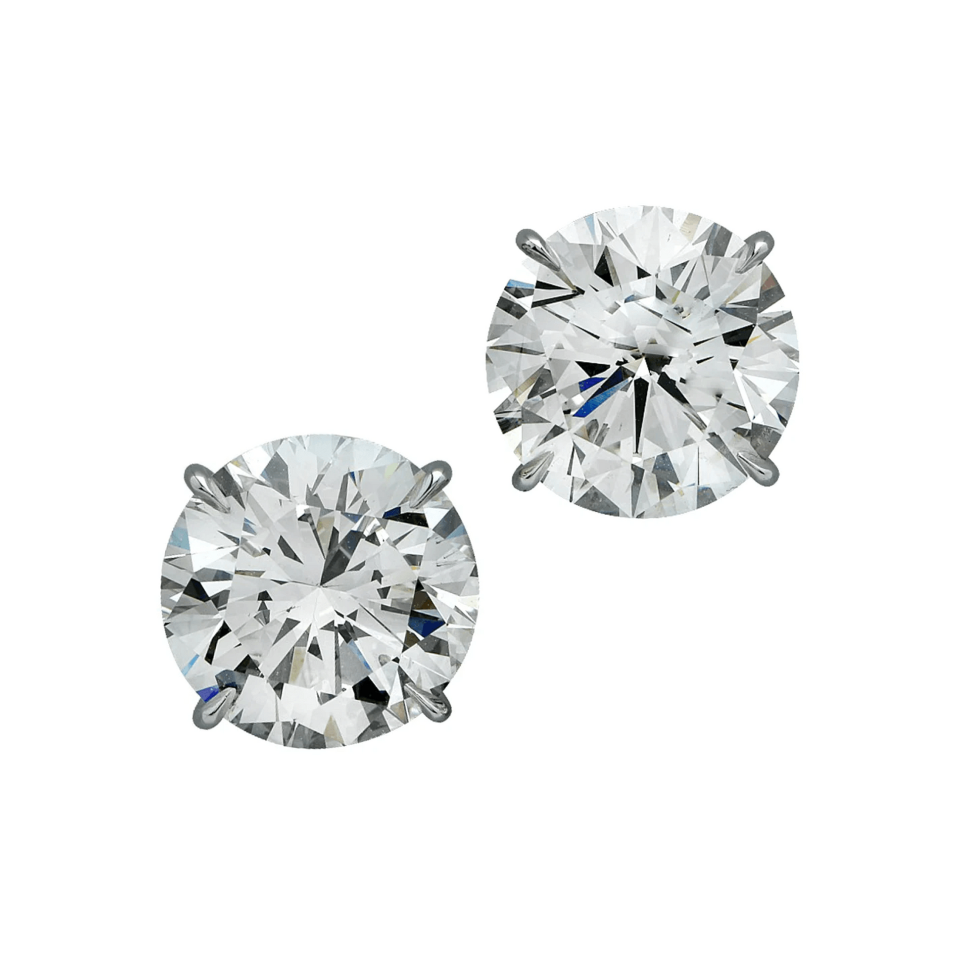 Contemporary Platinum Diamond Earrings front