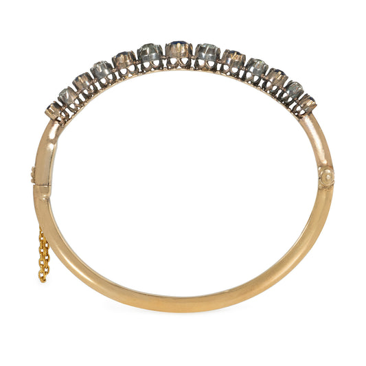 Victorian Silver & 14KT Yellow Gold Sapphire & Diamond Bracelet profile