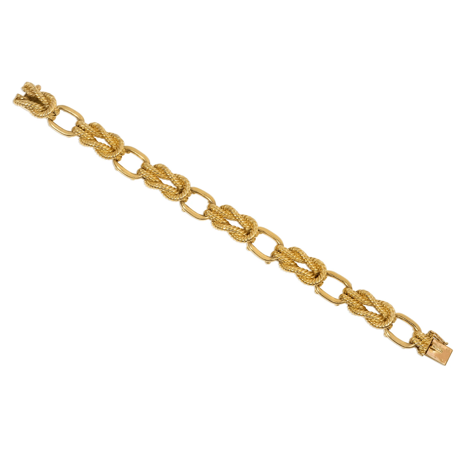 Hermes Paris 1960s 18KT Yellow Gold Audierne Bracelet front