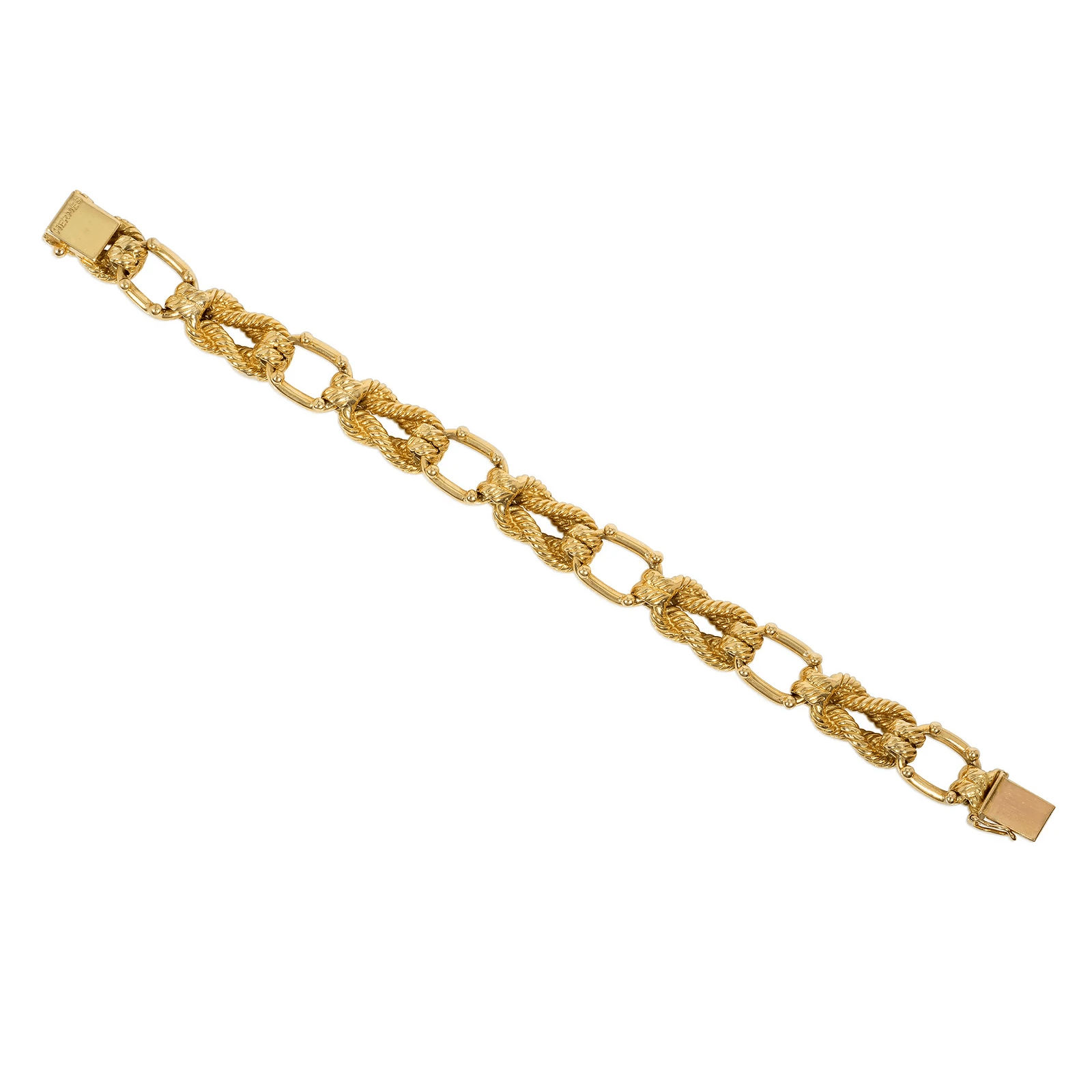 Hermes Paris 1960s 18KT Yellow Gold Audierne Bracelet back