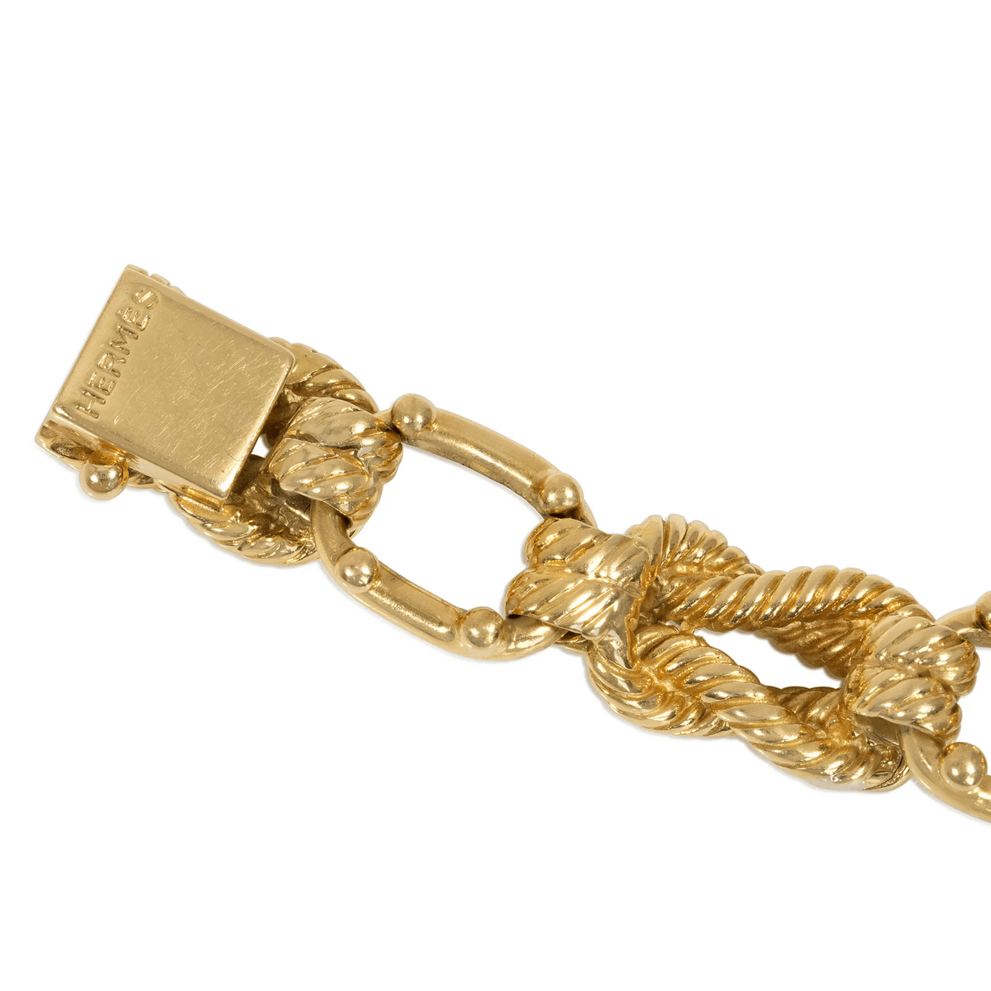 Hermes Paris 1960s 18KT Yellow Gold Audierne Bracelet signature