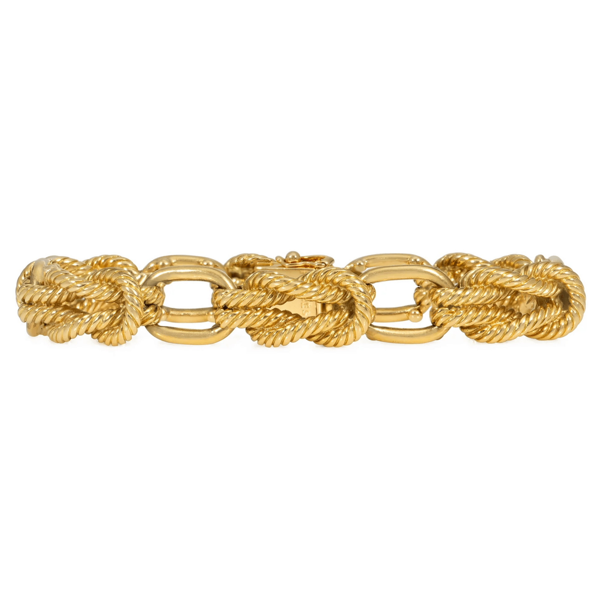 Hermes Paris 1960s 18KT Yellow Gold Audierne Bracelet front