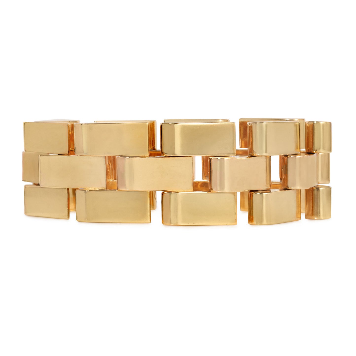 French Retro 18KT Rose & Yellow Gold Bracelet front
