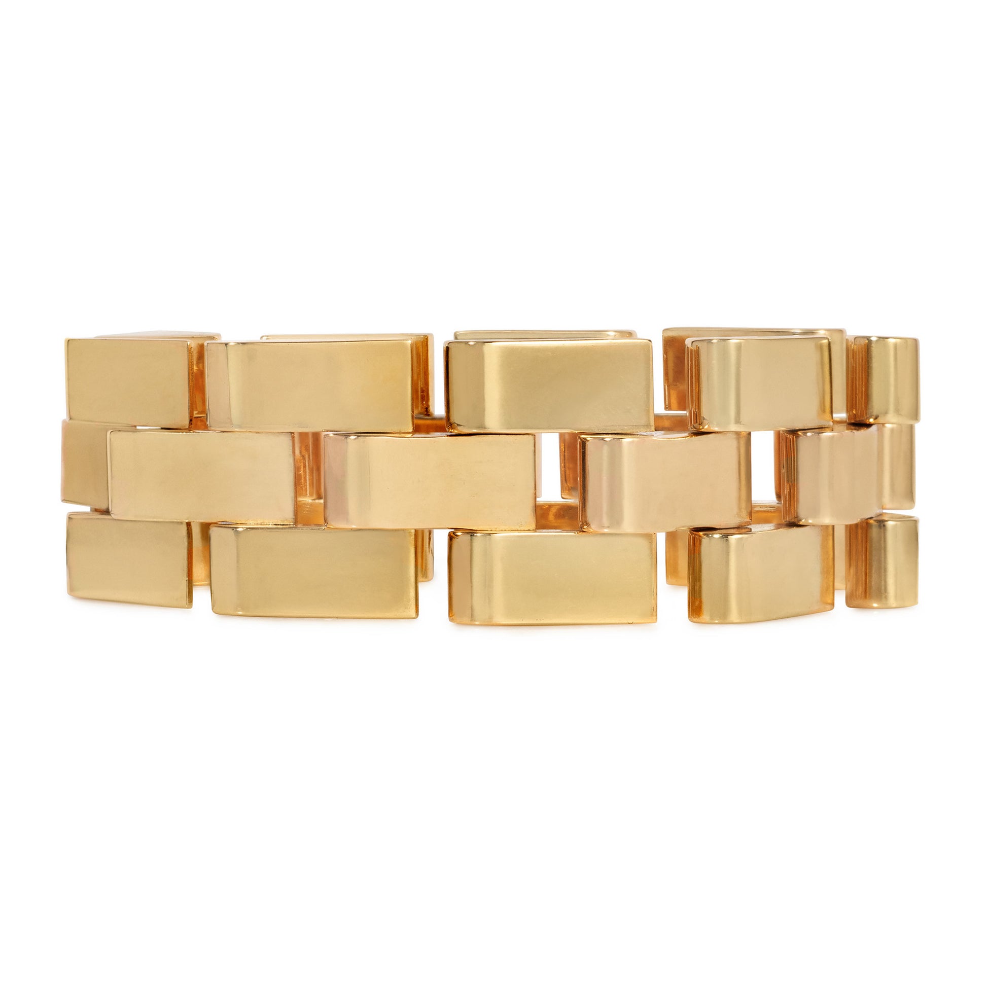 French Retro 18KT Rose & Yellow Gold Bracelet front