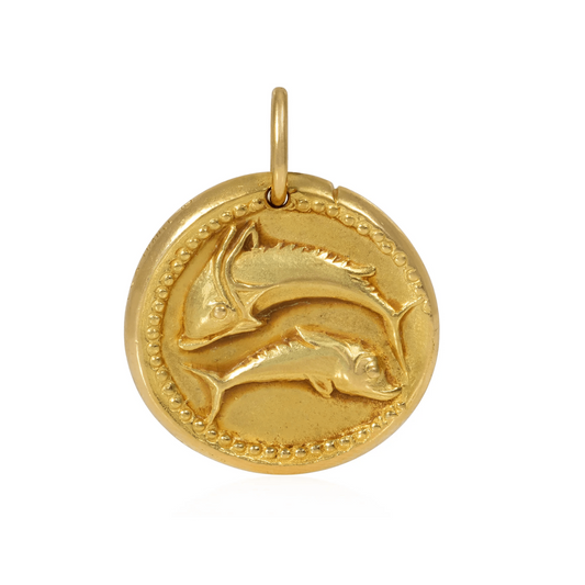 Van Cleef & Arpels France 1950s 18KT Yellow Gold Pisces Pendant front