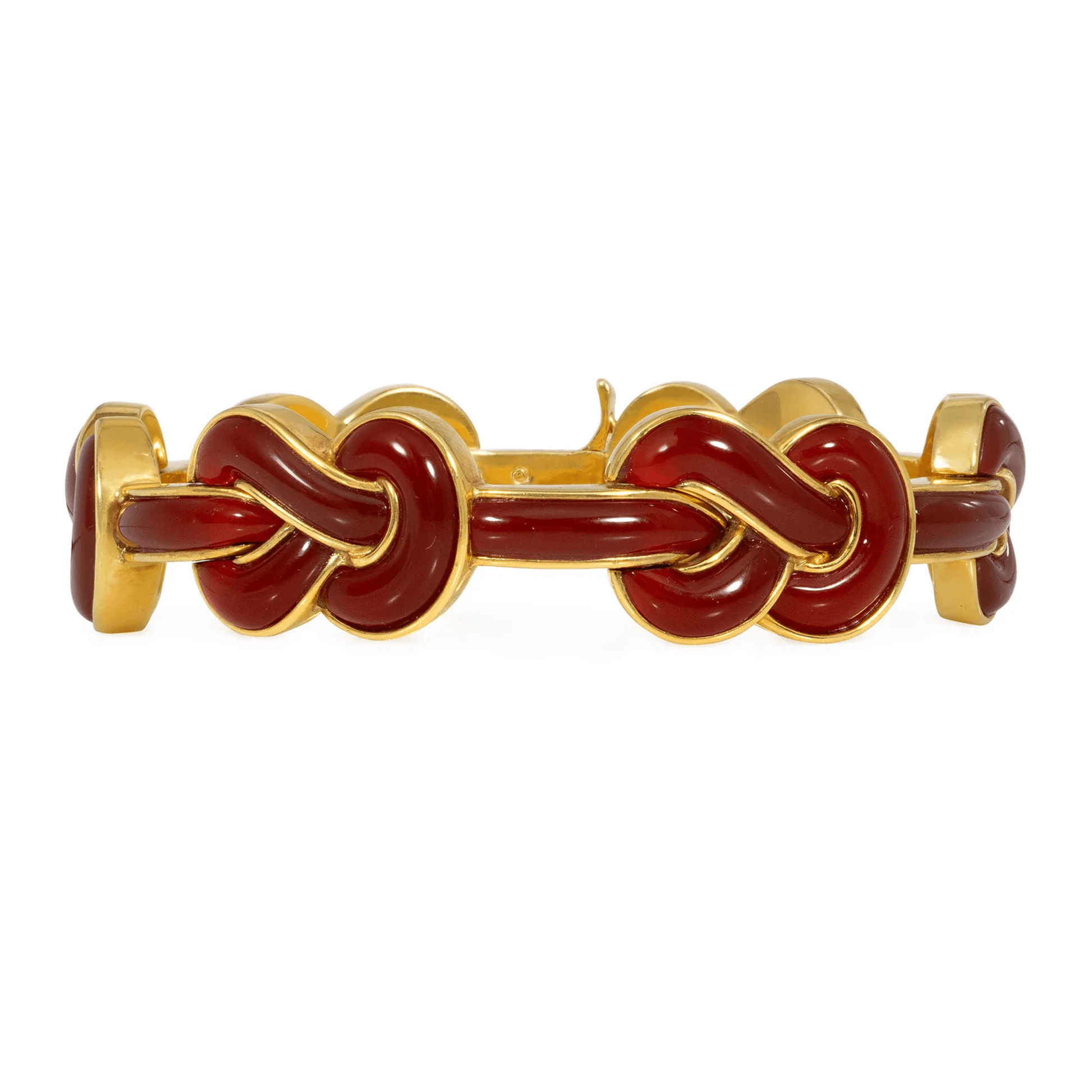 Angela Cummings 1980s 18KT Yellow Gold Carnelian Agate Bracelet front