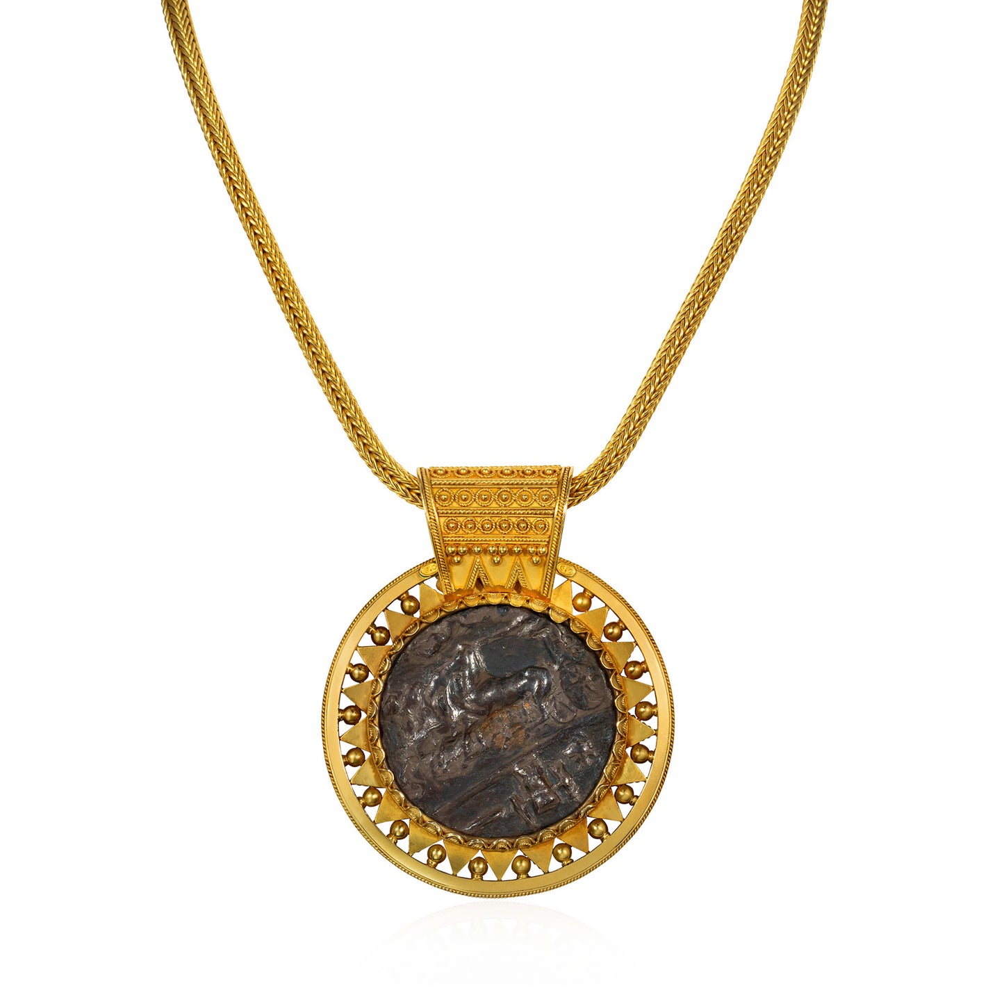 Giuliano Victorian Silver & 18KT Yellow Gold Necklace back