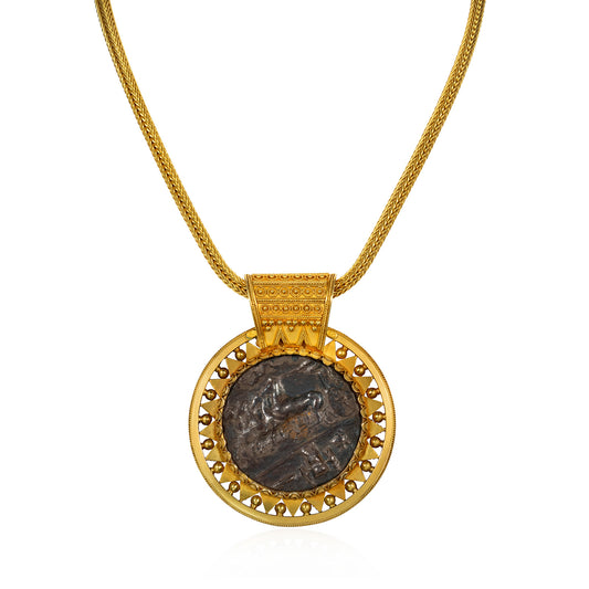 Giuliano Victorian Silver & 18KT Yellow Gold Necklace back
