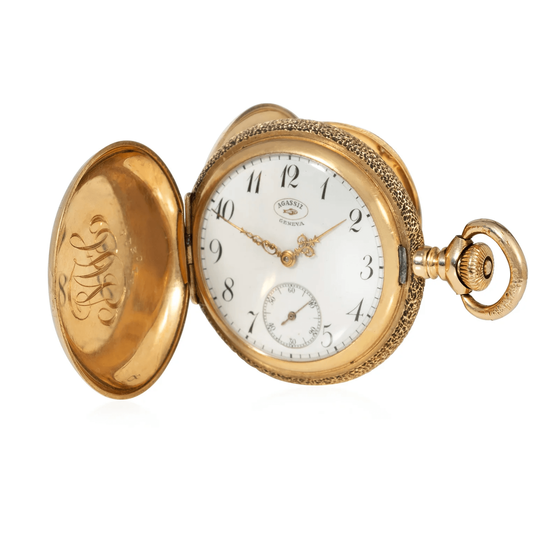 Agassiz Geneva Edwardian 14KT Yellow Gold Ruby & Enamel Watch Pendant watch face