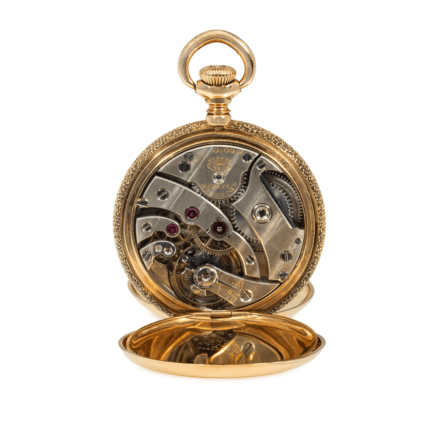 Agassiz Geneva Edwardian 14KT Yellow Gold Ruby & Enamel Watch Pendant inside