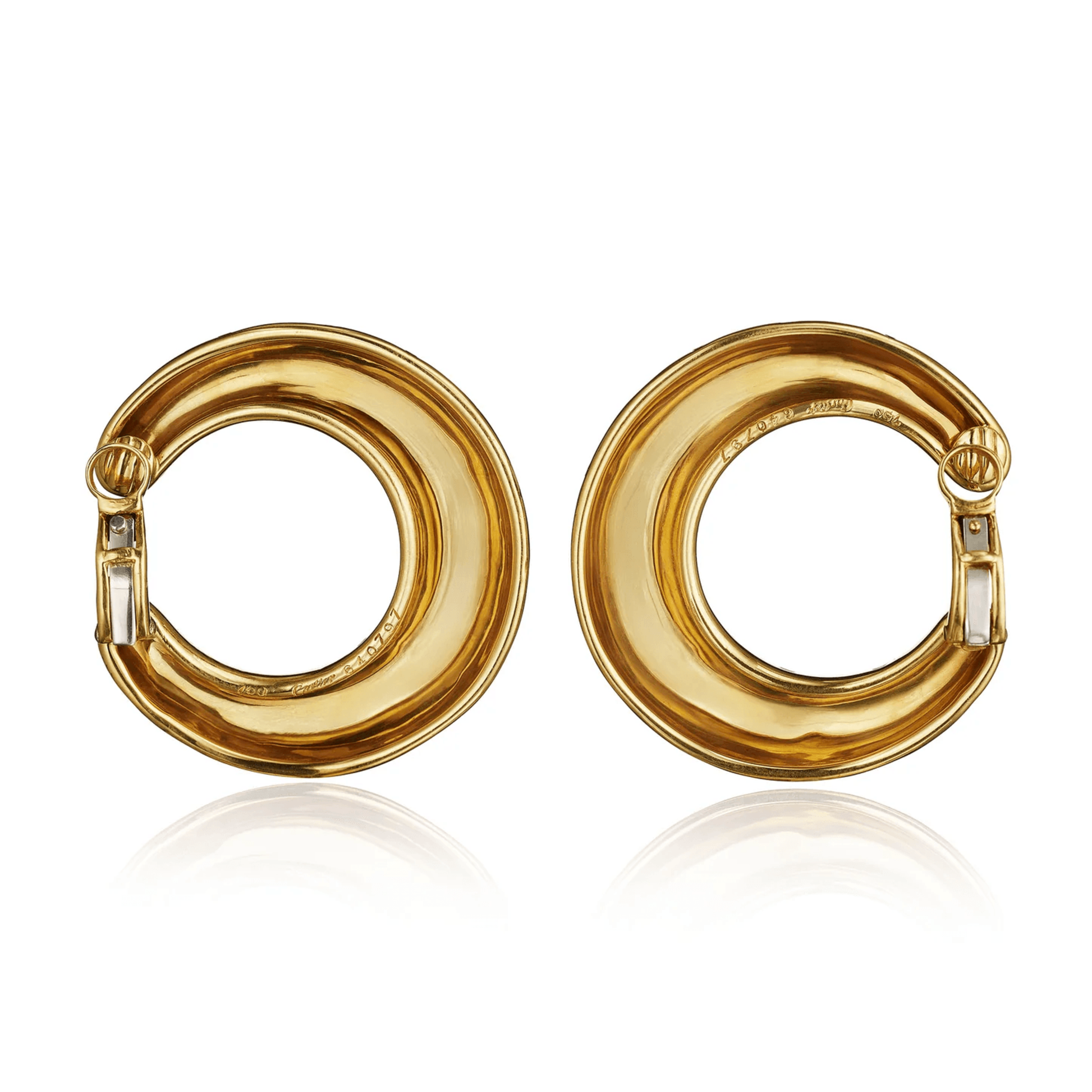 Cartier Paris Post-1980s 18KT Yellow Gold Enamel Earrings back