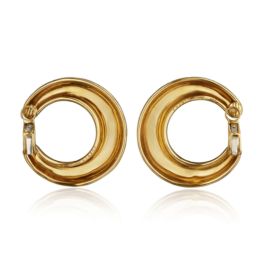 Cartier Paris Post-1980s 18KT Yellow Gold Enamel Earrings back