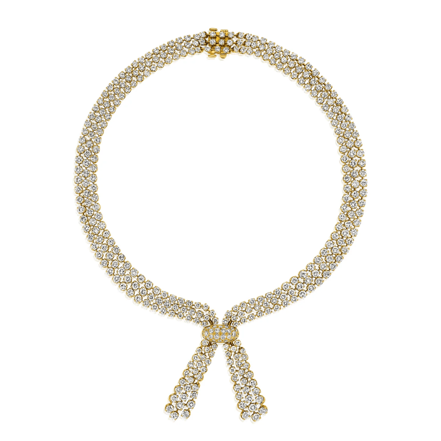 Cartier Paris 1980s 18KT Yellow Gold Diamond Necklace front