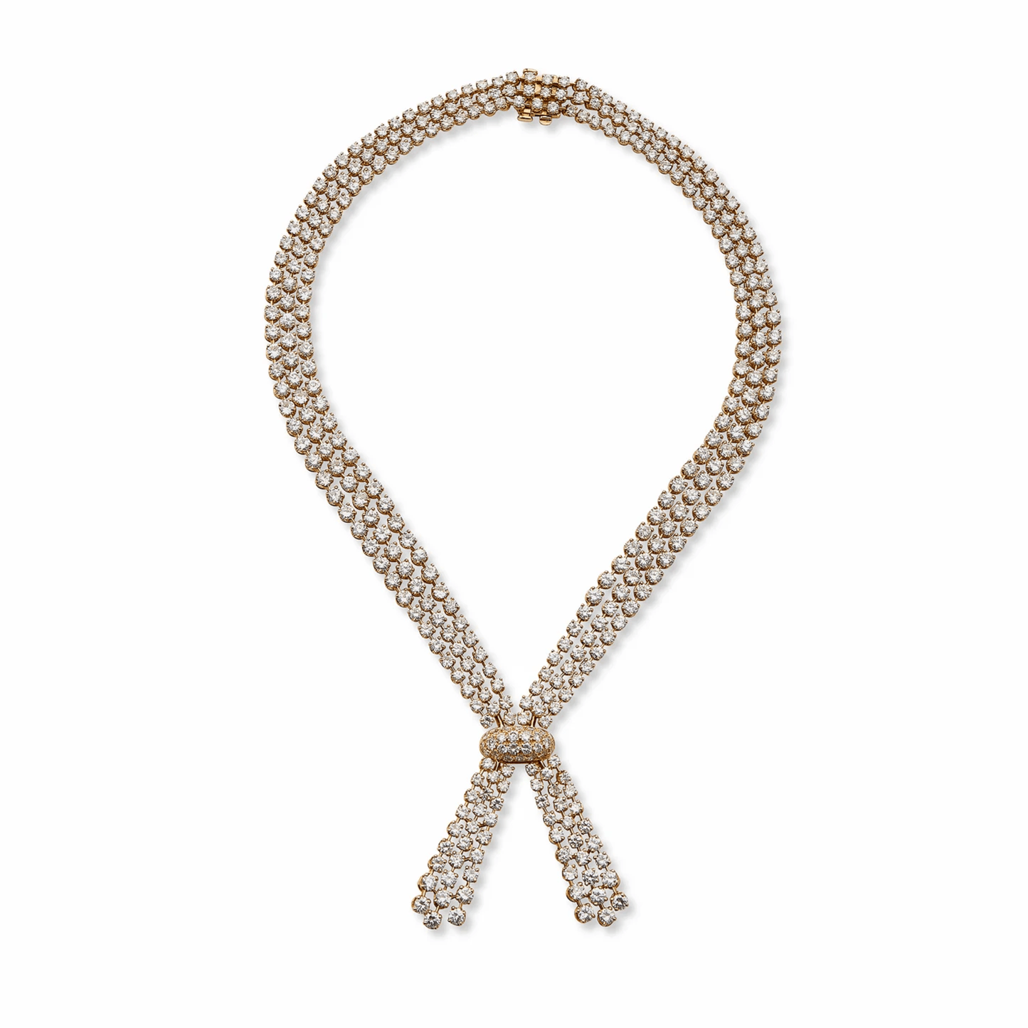 Cartier Paris 1980s 18KT Yellow Gold Diamond Necklace front