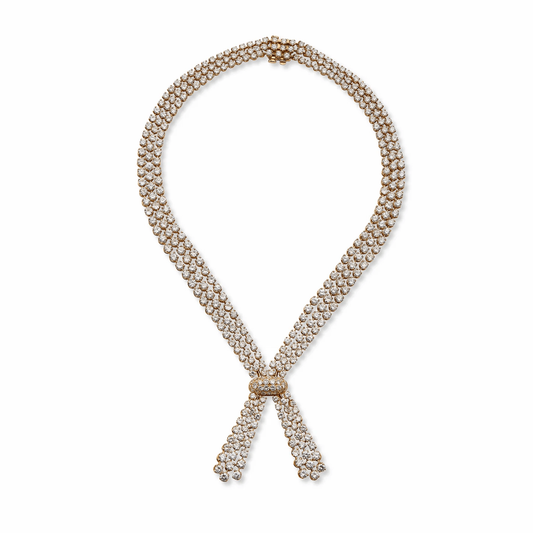Cartier Paris 1980s 18KT Yellow Gold Diamond Necklace front