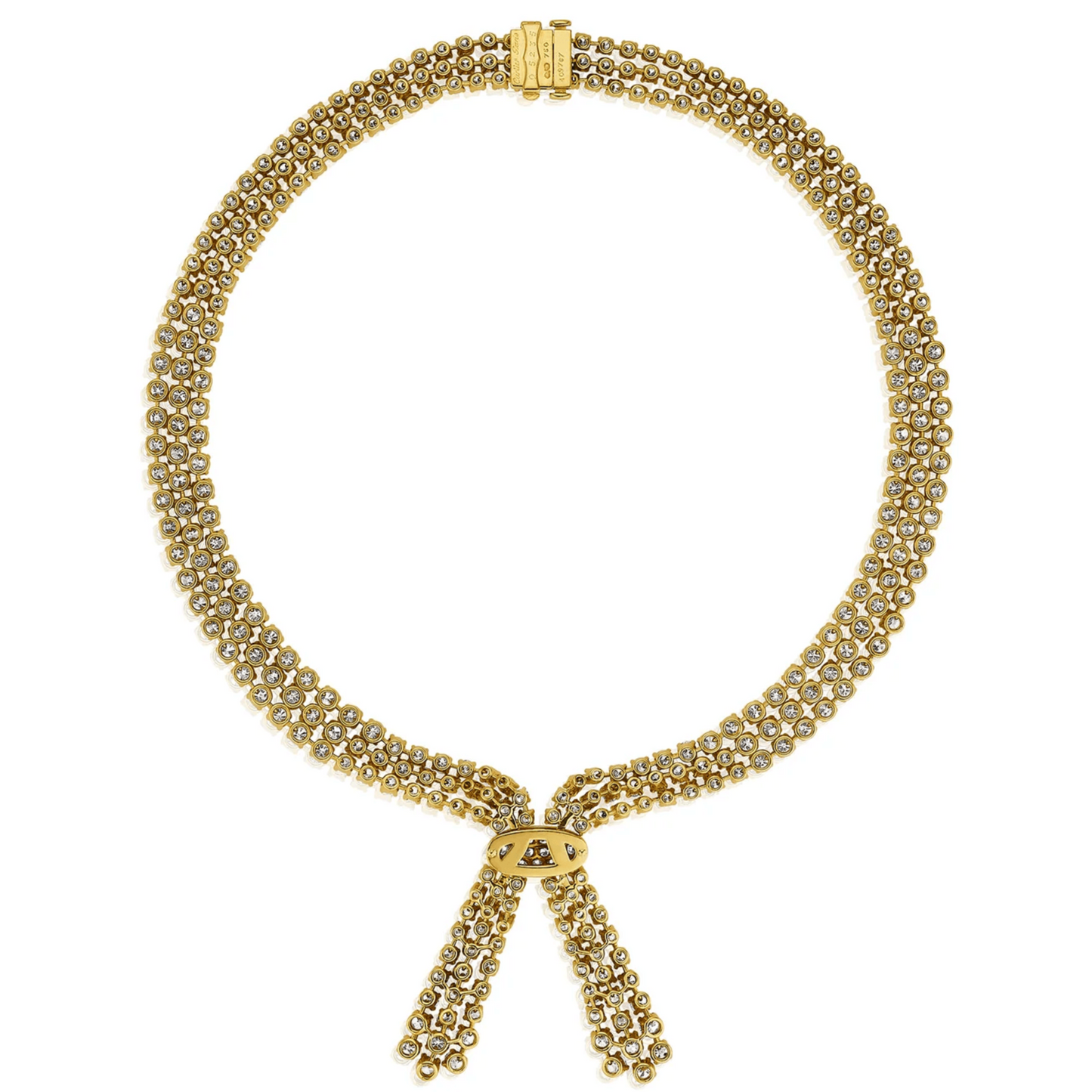 Cartier Paris 1980s 18KT Yellow Gold Diamond Necklace back