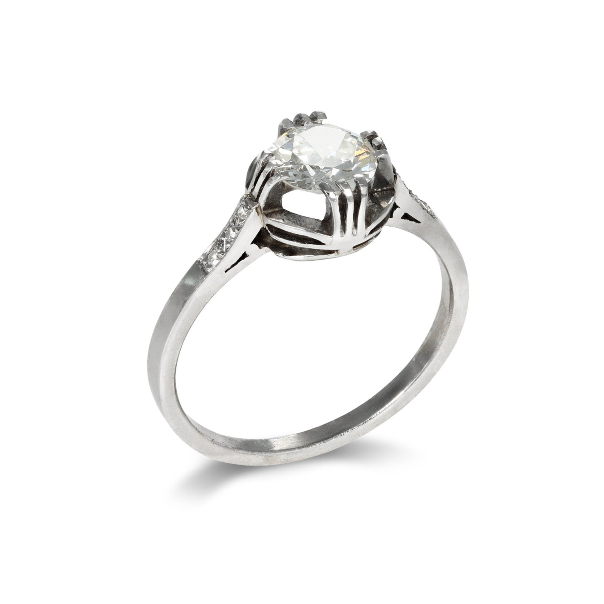 Edwardian Platinum Diamond Ring side