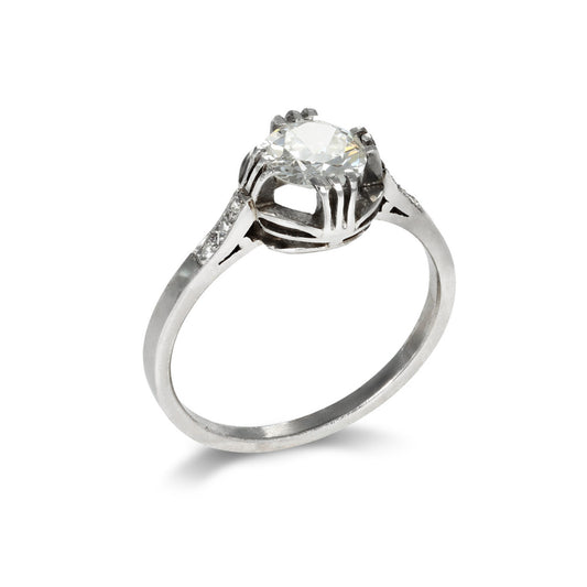 Edwardian Platinum Diamond Ring side