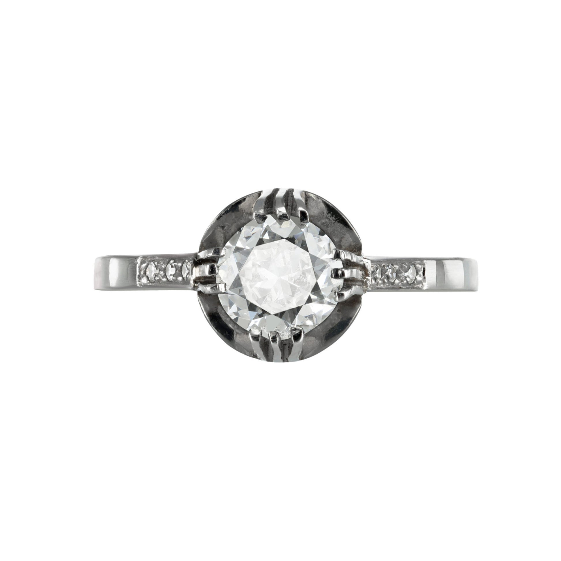 Edwardian Platinum Diamond Ring front