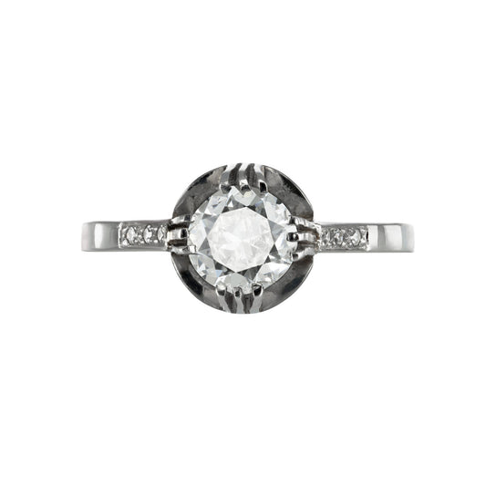 Edwardian Platinum Diamond Ring front