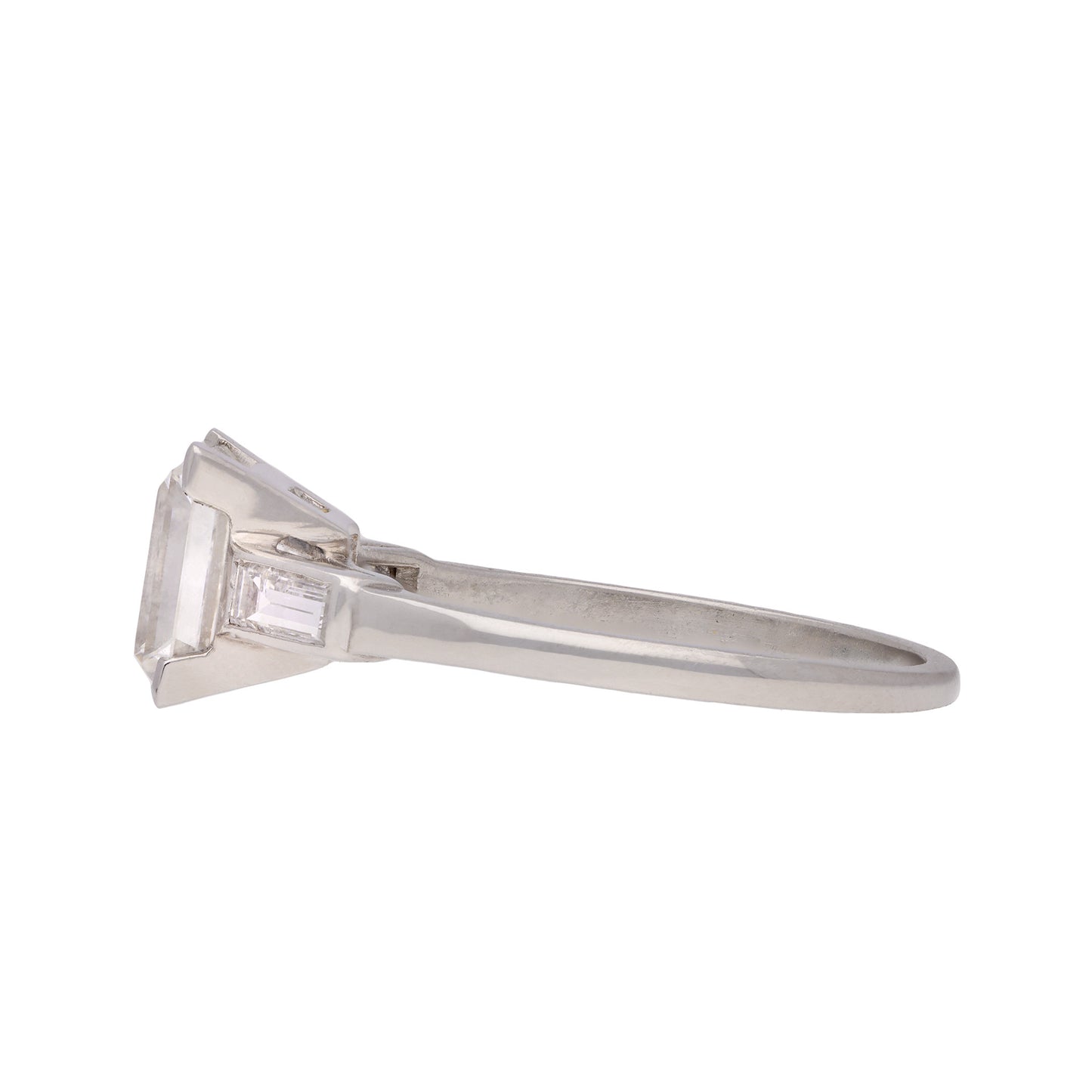 American Art Deco Platinum Diamond Ring side