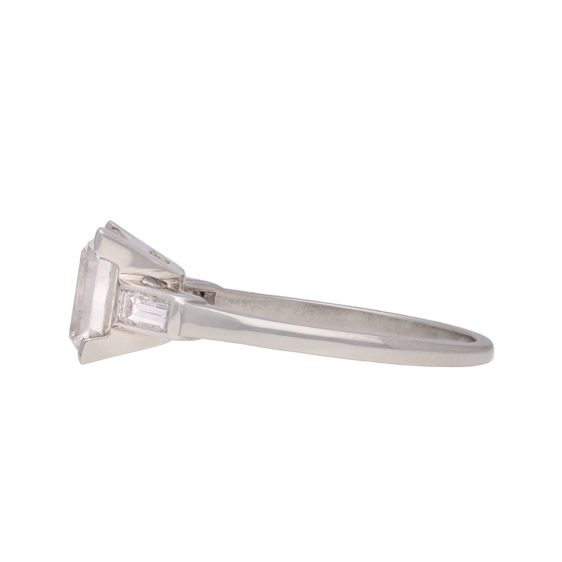 American Art Deco Platinum Diamond Ring side