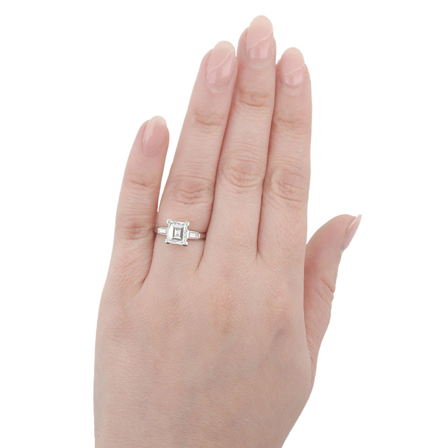 American Art Deco Platinum Diamond Ringon finger