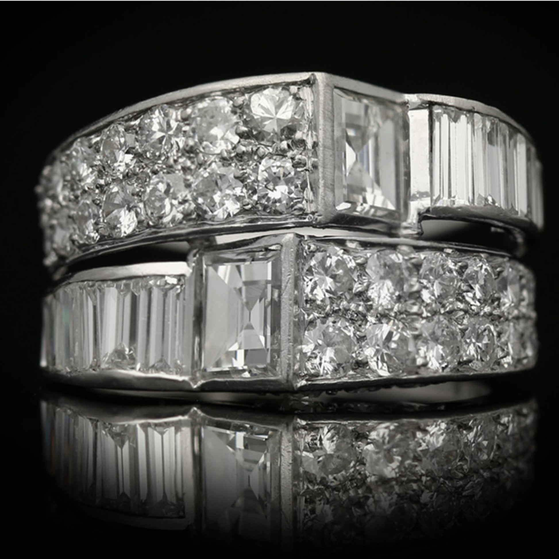 Art Deco Platinum Diamond Ring front