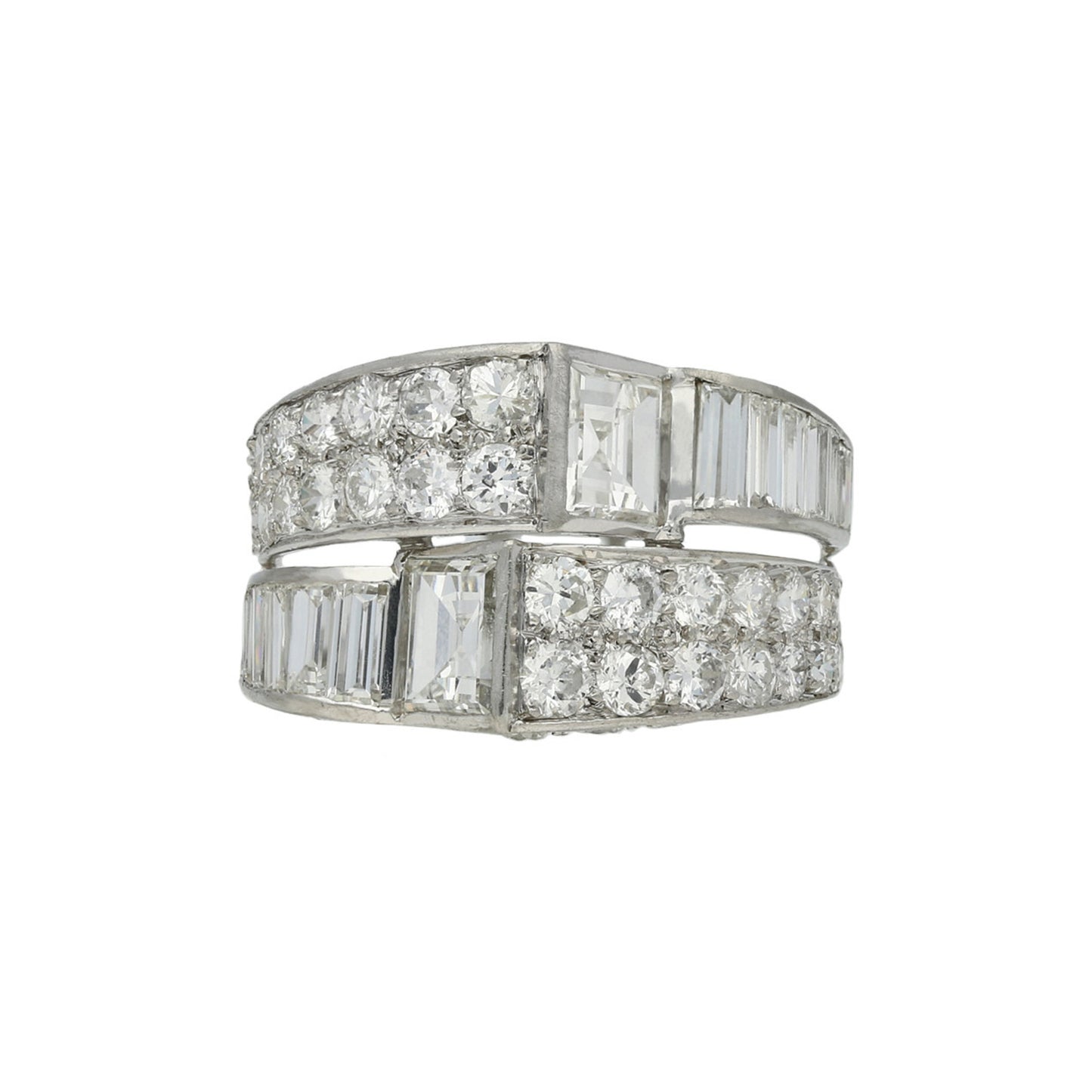 Art Deco Platinum Diamond Ring front