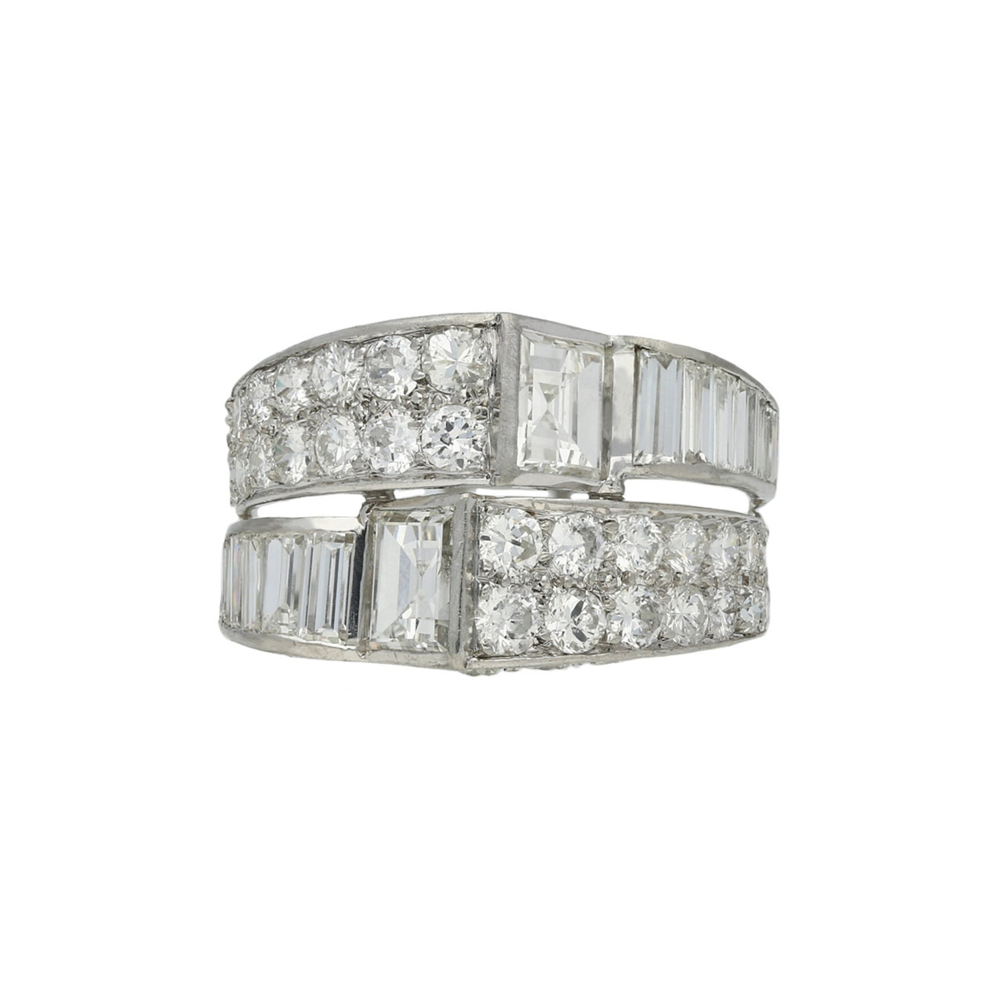Art Deco Platinum Diamond Ring front