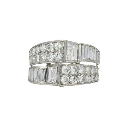 Art Deco Platinum Diamond Ring front