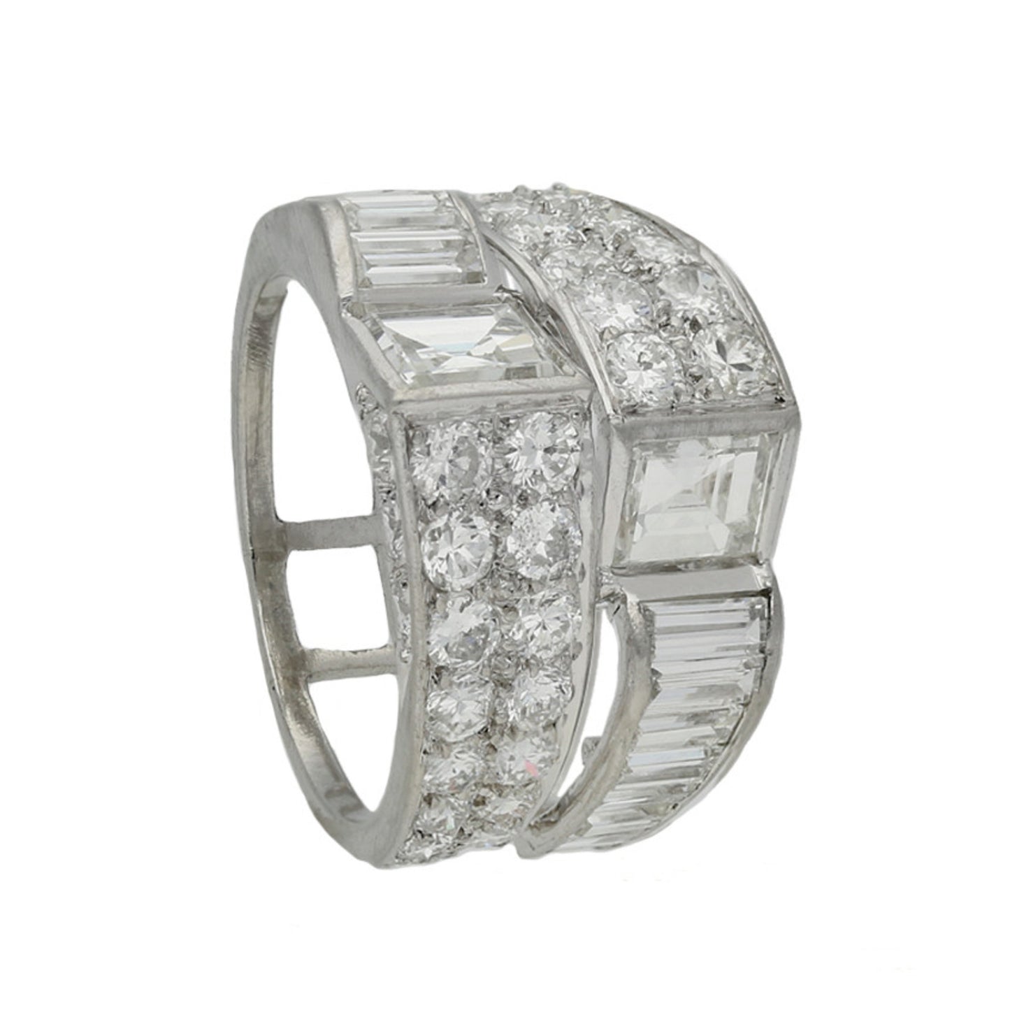 Art Deco Platinum Diamond Ring front