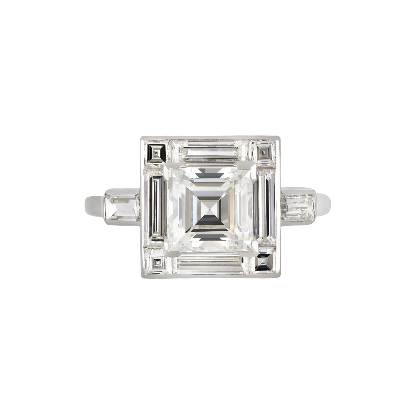 Cartier London Art Deco Platinum Diamond Ring front