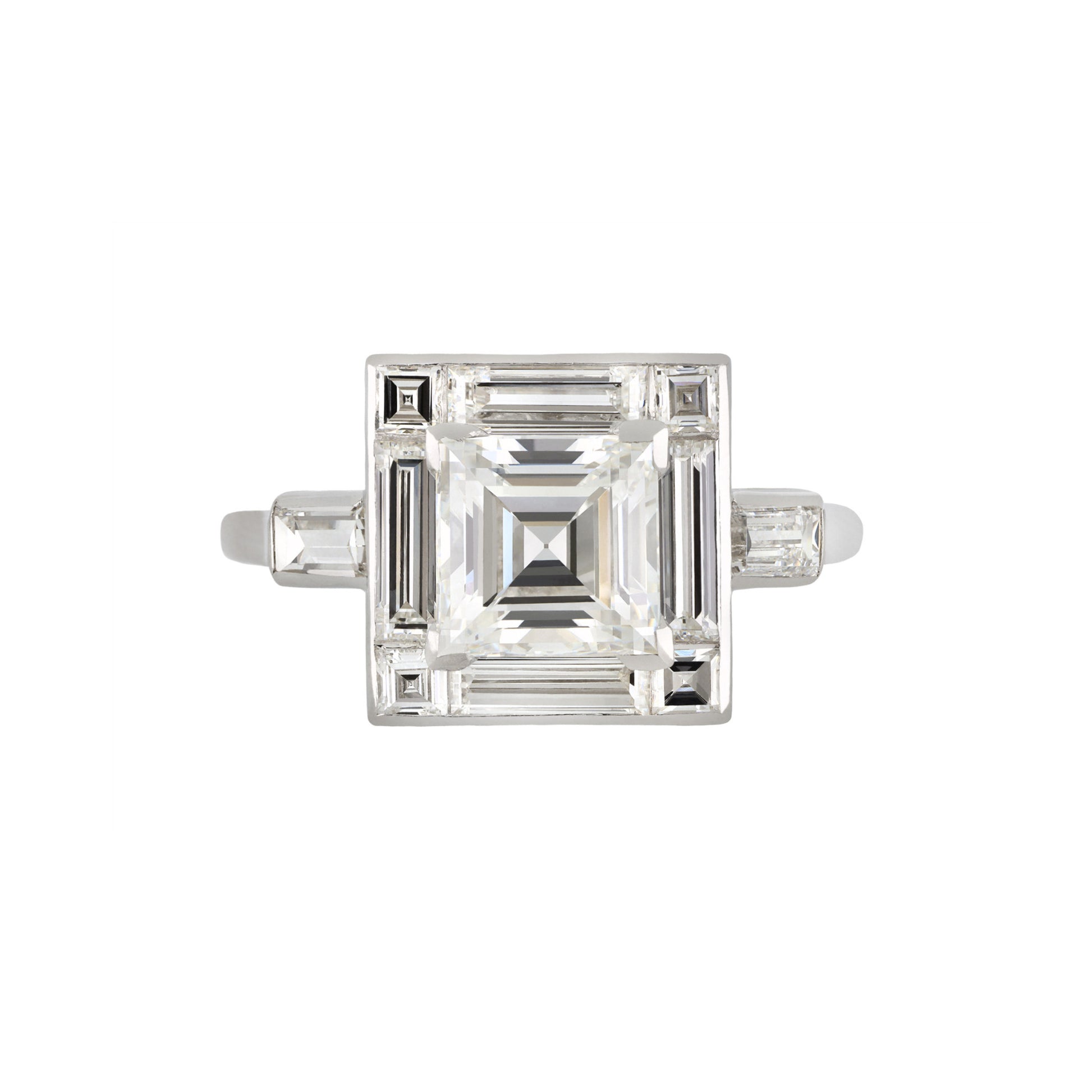 Cartier London Art Deco Platinum Diamond Ring front
