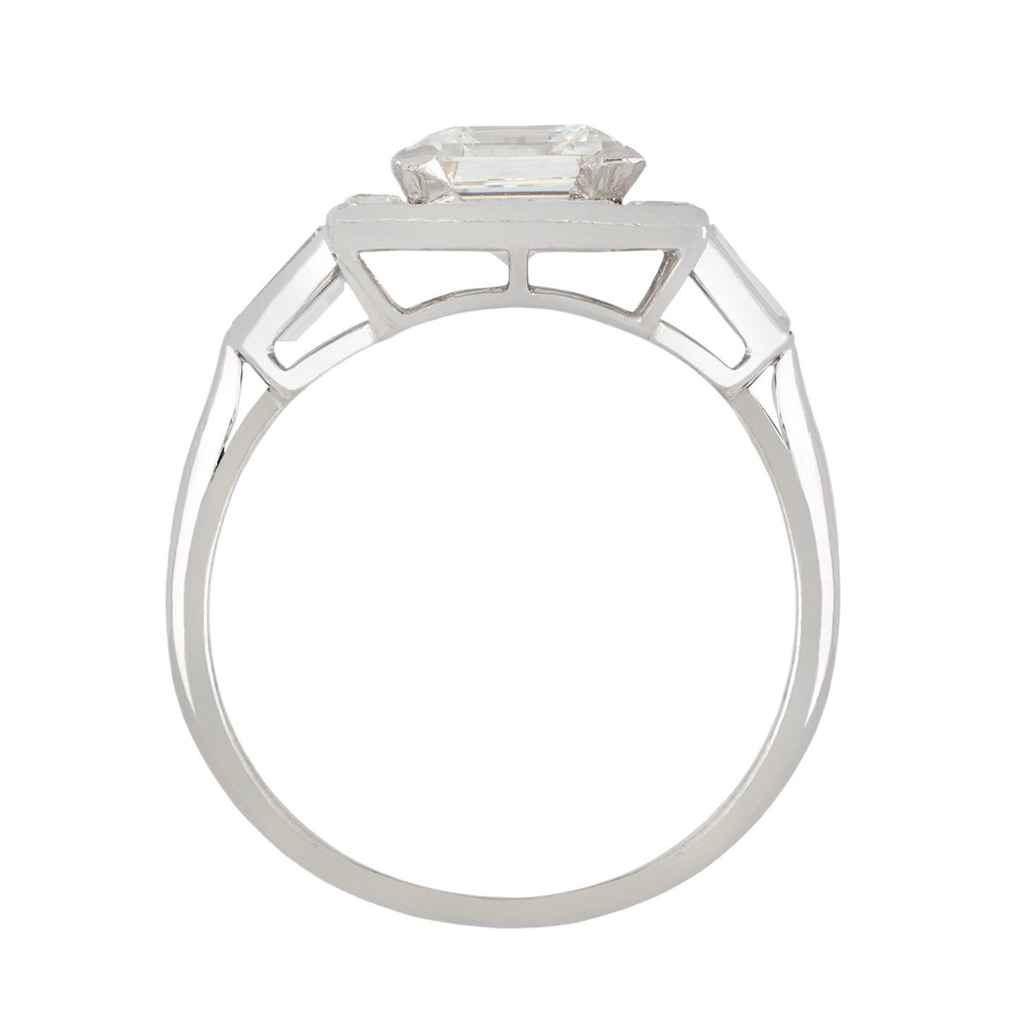 Cartier London Art Deco Platinum Diamond Ring profile