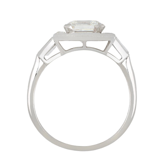 Cartier London Art Deco Platinum Diamond Ring profile