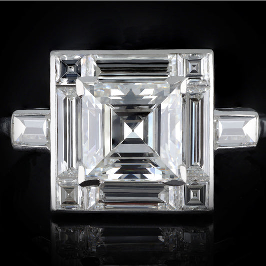 Cartier London Art Deco Platinum Diamond Ring front