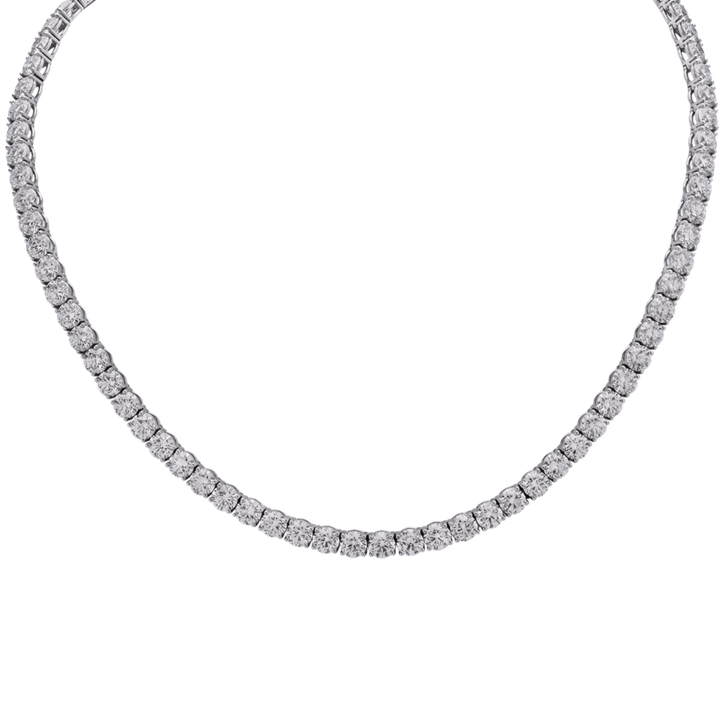 Contemporary Platinum Diamond Necklace front
