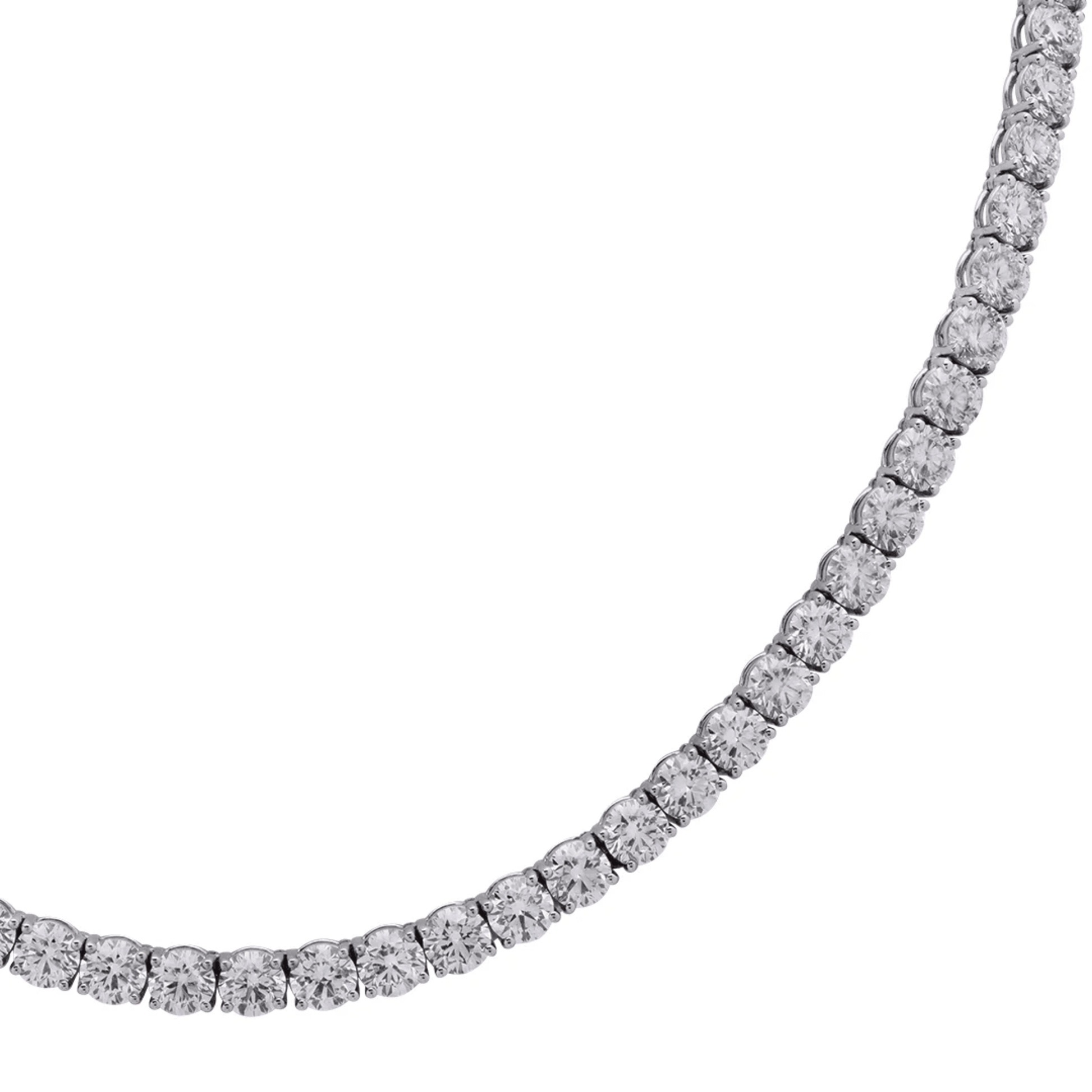 Contemporary Platinum Diamond Necklace close-up details