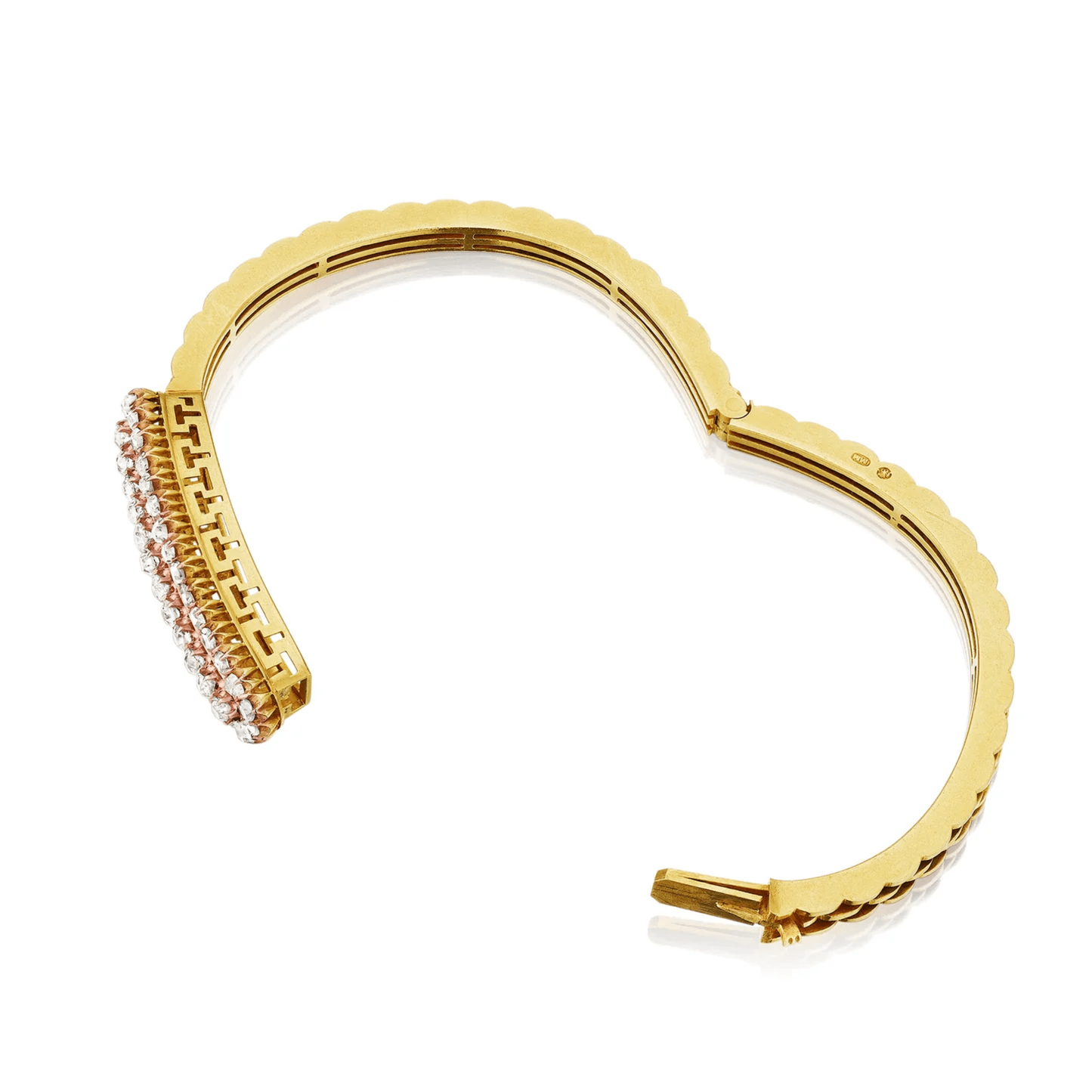Russian Victorian 14KT Yellow Gold Diamond Bracelet side