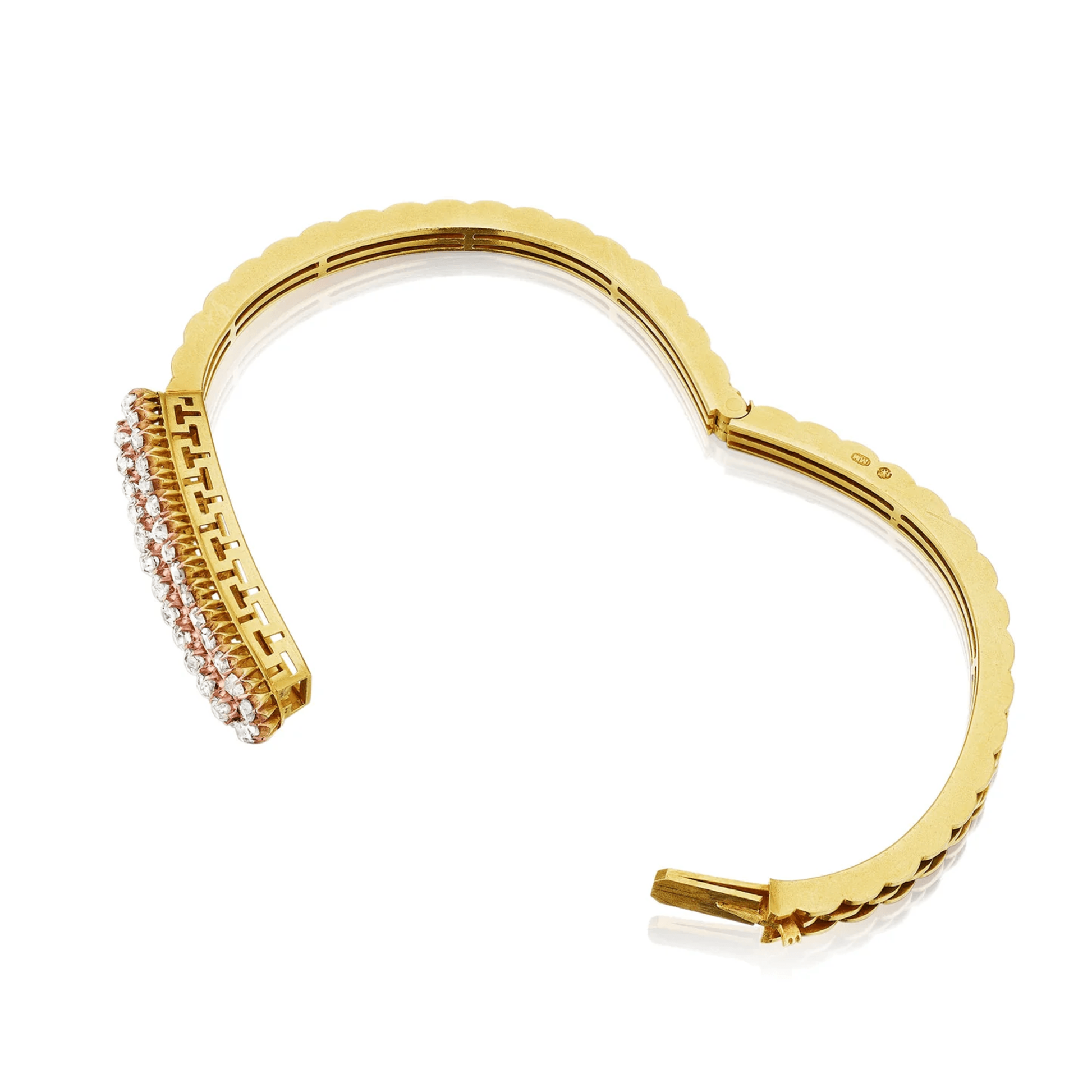 Russian Victorian 14KT Yellow Gold Diamond Bracelet side