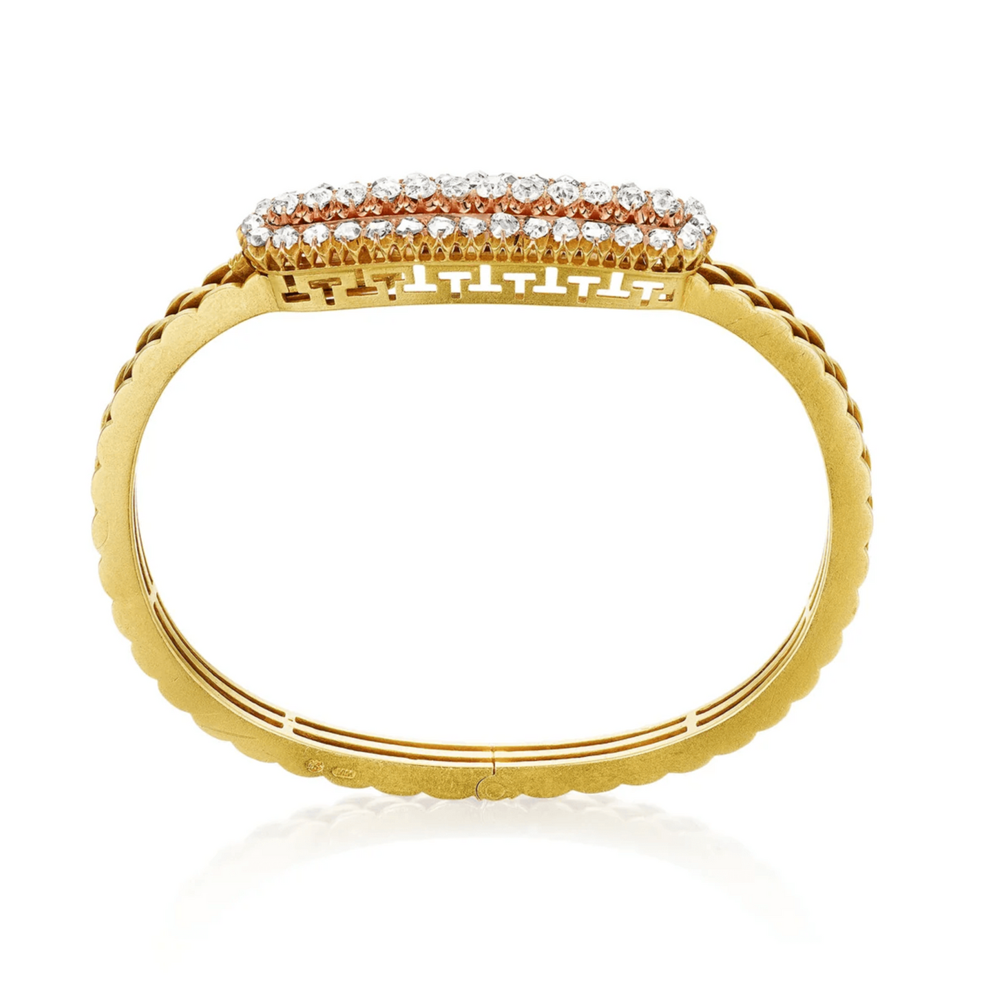Russian Victorian 14KT Yellow Gold Diamond Bracelet profile