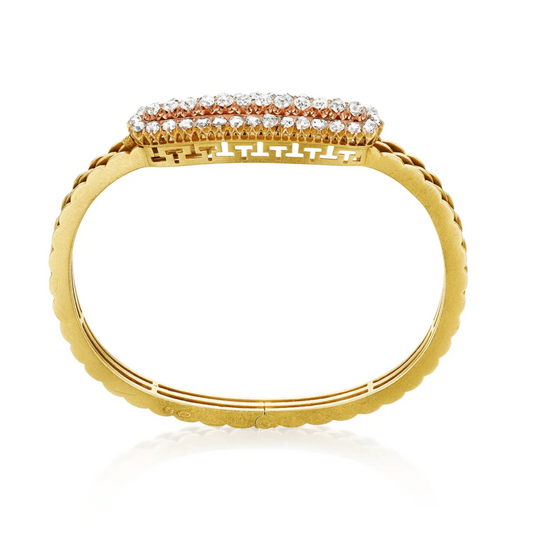 Russian Victorian 14KT Yellow Gold Diamond Bracelet profile
