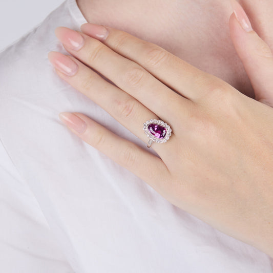 Edwardian Platinum & 18KT White Gold Sapphire & Diamond Ring on hand