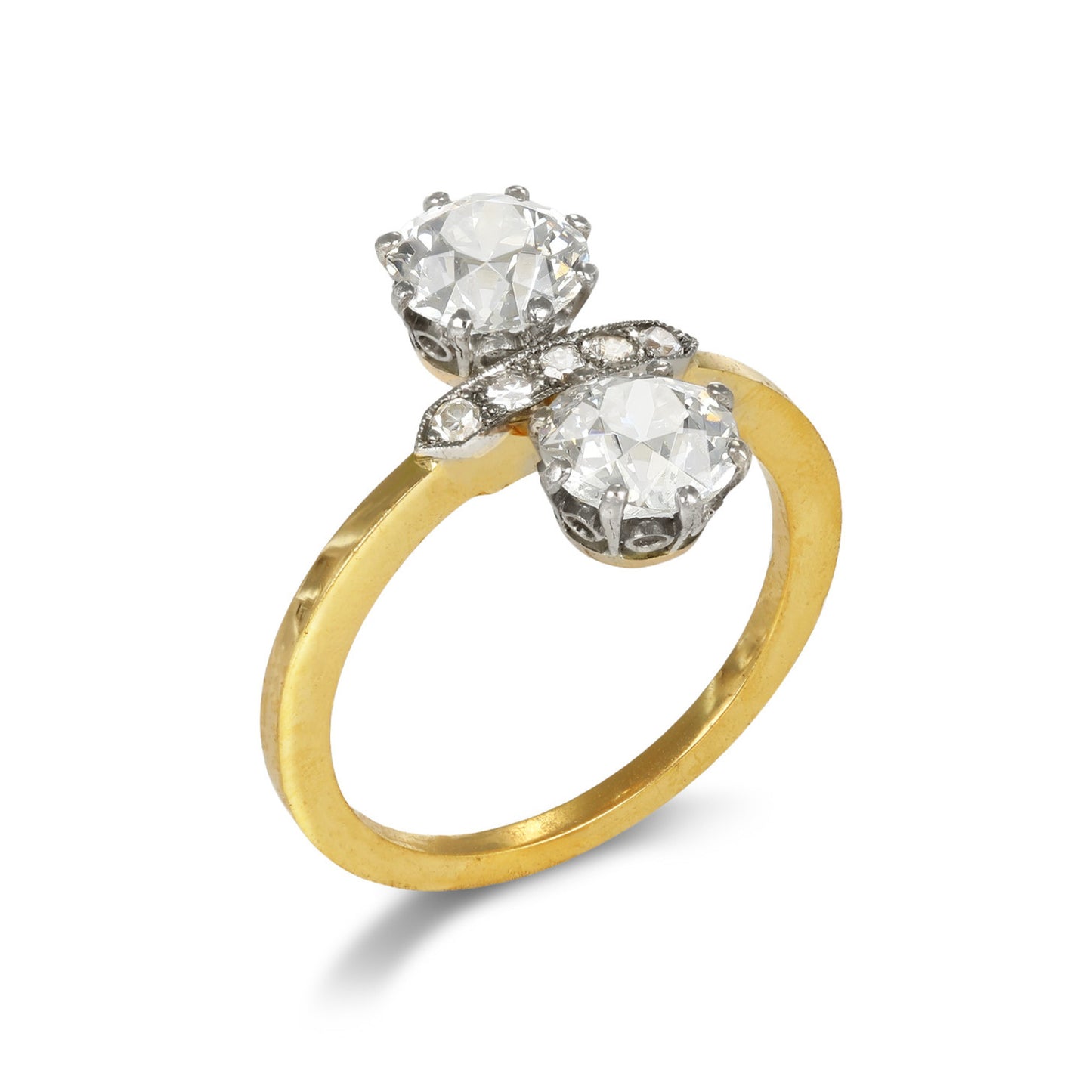 Edwardian Platinum & 18KT Yellow Gold Diamond Ring side
